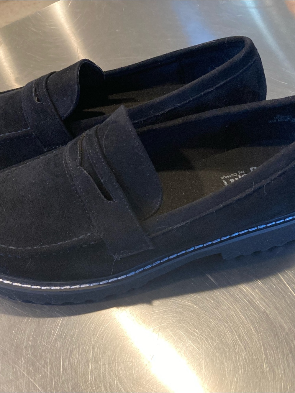 Corkys Black Suede Penny Loafers